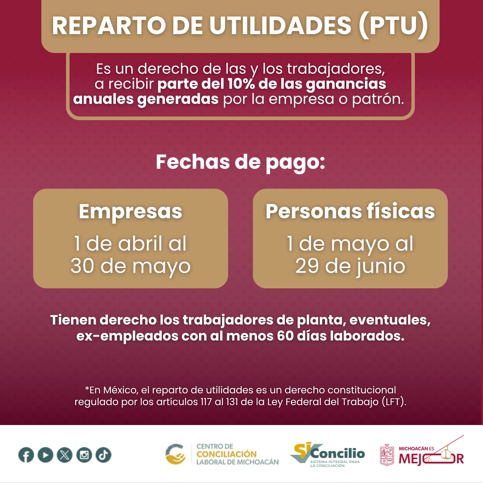 PTU: reparto de utilidades